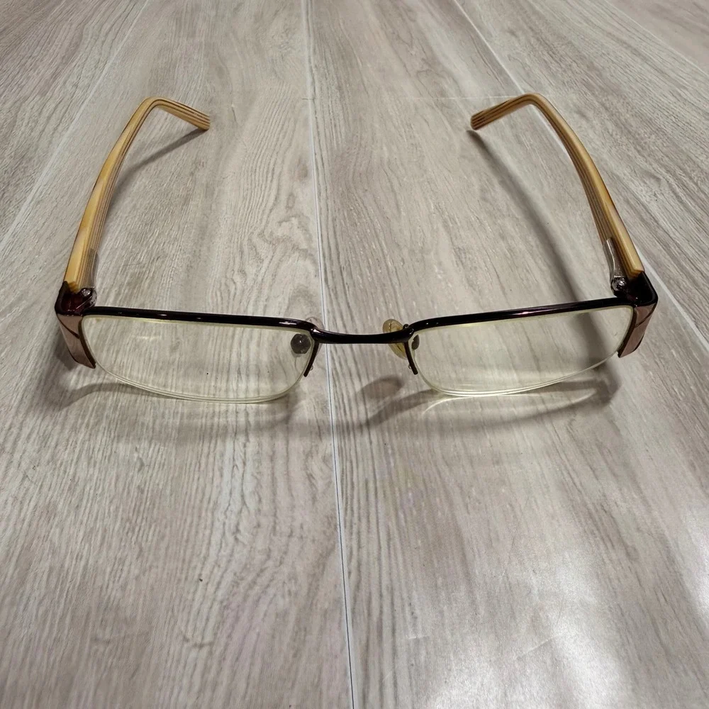 Genevieve Honesty D Brown L Brown Eyeglasses Frames Rectangular Half Rim